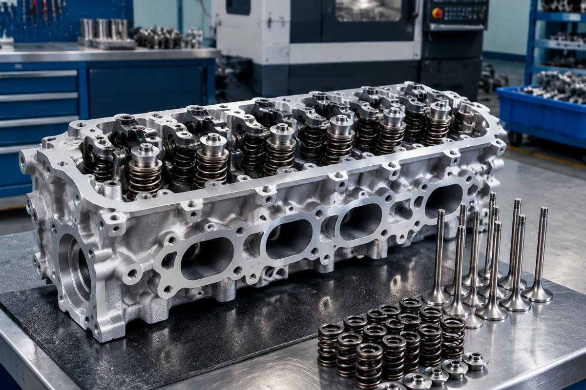 Complete V2203 cylinder head assembly with valves and springs for engine rebuild replacement