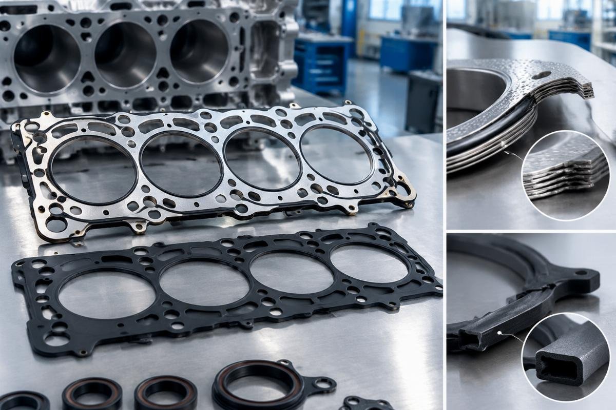 Overhaul gasket kit MLS upper and NBR lower material cross-section detail
