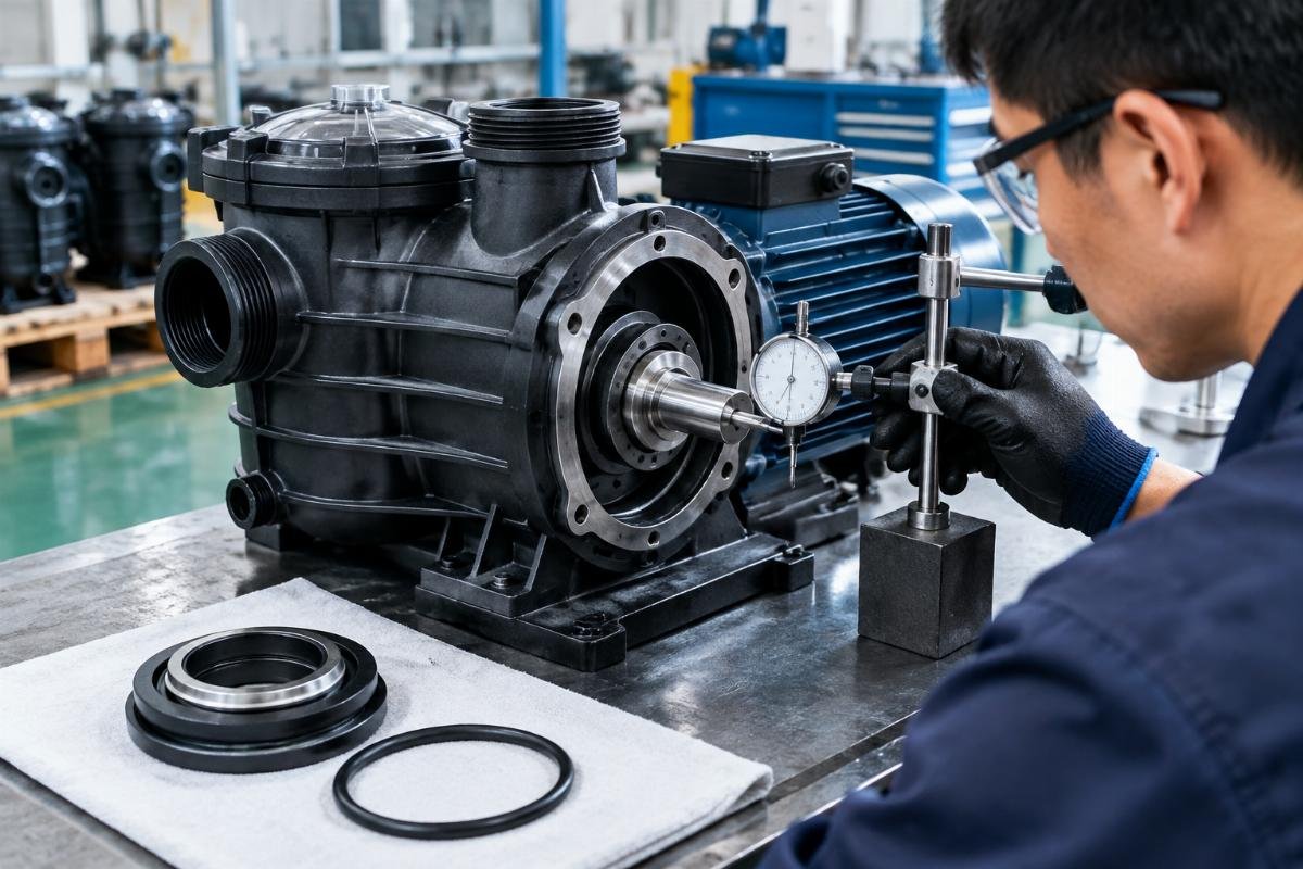 Sealing surface detail and shaft alignment of the W3SP1580X15 pool pump replacement