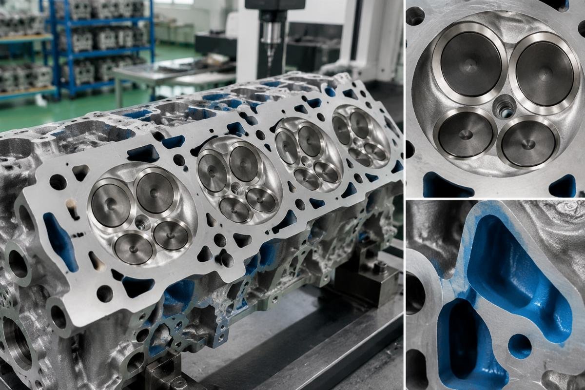 Valve seat and water jacket detail on Deutz-compatible cylinder head